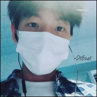 🌪 -DOBaek Selfi, Máscara, Hombre, Retrato telegram sticker