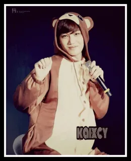 🐻 KAIXCY kpop, singer, bear costume, korean, idol, kai telegram sticker