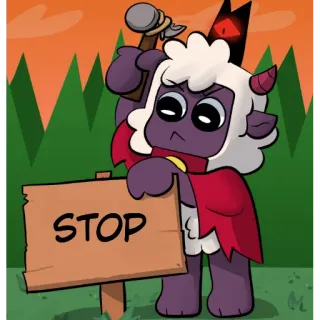 🖐 The Lamb Cult of the Lamb STOP telegram sticker
