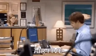 🙏 AIR FIVE air five, high five, the office, tv show telegram sticker