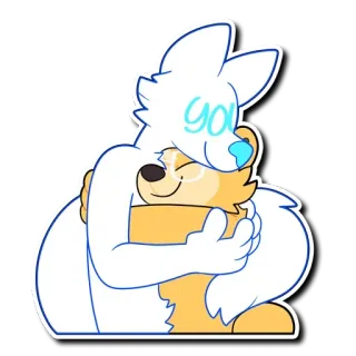 🤗 you hug, furry, cuddle, embrace, love, comfort, affection, anthropomorphic telegram sticker