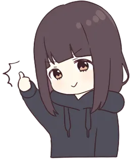 👍 Anime, Chica, Dedo corazón, Gesto ofensivo, Dibujo animado telegram sticker