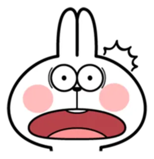 😳 konijn, geschrokken, cartoon, dier, wit, grappig telegram sticker