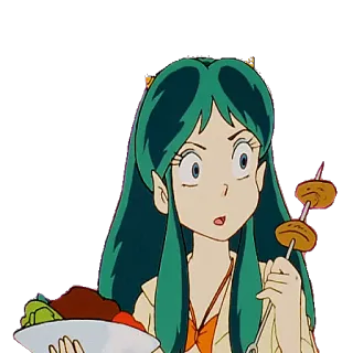 🍢 Lum Invader Urusei Yatsura อนิเมะ, เอเลี่ยน, น่ารัก, เรโทร, ยุค 80, ผู้หญิง telegram sticker