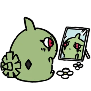 😕 Larvesta Larvesta, Pokémon, słodki, naklejka, kreskówka telegram sticker