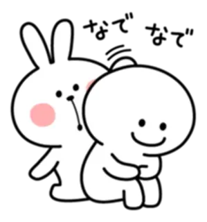 😊 bunny, cartoon, cute, kawaii, friendship, animals whatsapp sticker
