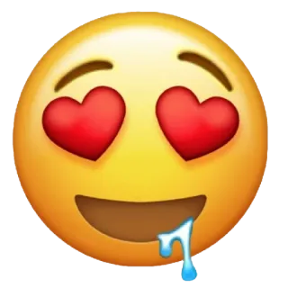 😍 Эмодзи, Любовь, Глаза-сердечки, Слюнки текут, Любовь whatsapp sticker