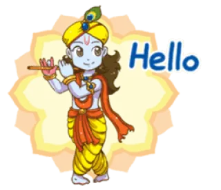 ❤️ Krishna Hello divindade, hindu, deus, espiritual, personagem telegram sticker