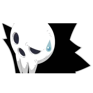 😅 cráneo, dibujos animados, triste, lágrima, pena whatsapp sticker