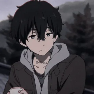 🎟 @villpend Anime, Jongen, Hoodie, Cartoon, Animatie telegram sticker