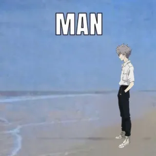🚱 MAN アニメ, ビーチ, 海, 水, 男性 telegram sticker