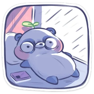 ⭐ panda, cute, sticker, lazy, animal, window telegram sticker
