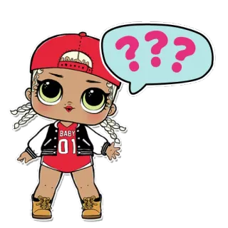 🤷 ??? doll, question, cartoon, baby, girl, cute, character telegram sticker