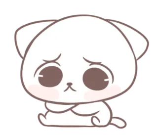🐱 猫, 可爱, 伤心, 卡通, 动物, 小猫, 贴纸 telegram sticker