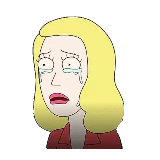 😭 Beth Smith Rick and Morty animado, dibujos animados, llorando, triste, Beth, Rick y Morty telegram sticker