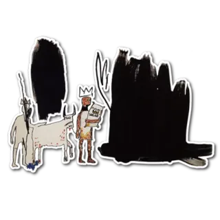 🎴 FEAR NO EVIL pegatina, arte, ilustración, corona, abstracto, animal, hombre whatsapp sticker