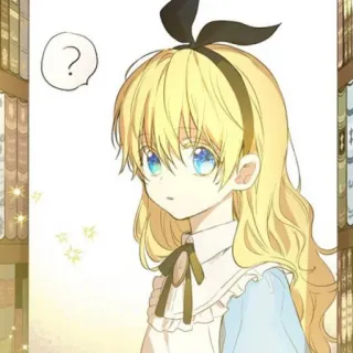 👑 fille, question, blonde, animé, manga, dessin animé telegram sticker