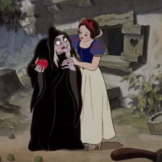 ⛄️ Snow White 디즈니, 애니메이션, 동화, 마녀, 사과 telegram sticker