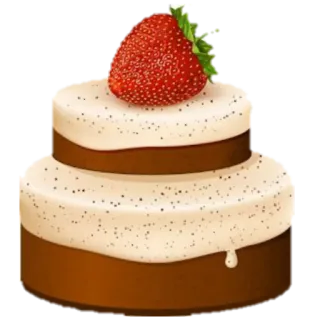 🎂 pastel, postre, fresa, dulce, comida, repostería telegram sticker