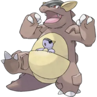 🔵 Kangaskhan Pokemon pokemon, kangourex, jeu, personnage, jeu vidéo, monstre, combat telegram sticker