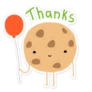 😩 Thanks cookie, ballon, merci, mignon, dessert, nourriture telegram sticker