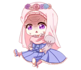 😠 Chibi, Anime, Dziewczyna, Kawaii, Słodkie telegram sticker