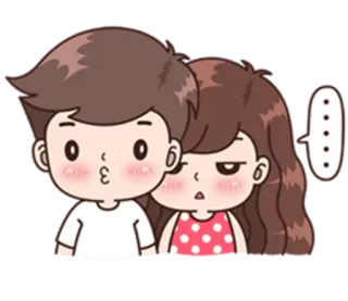 🙄 amour, couple, dessin animé, mignon, romance, relation telegram sticker