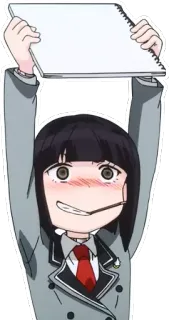 📓 anime, girl, school uniform, drawing, smiling whatsapp sticker