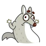 🤷‍♂️ kartun, binatang, serigala, percikan, kejutan, gila whatsapp sticker