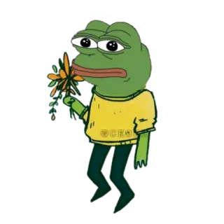 🐸 Pepe the Frog @CEGQ Pepe the Frog, meme, internet culture, frog, cartoon, green, yellow, character telegram sticker