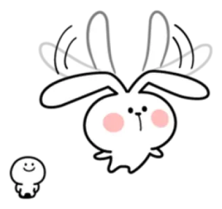 🏃 cartoon, animal, rabbit, white, cute telegram sticker