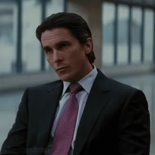 😐 Patrick Bateman American Psycho @freetopsticker patrick bateman, american psycho, christian bale, filme, rico, empresário whatsapp sticker