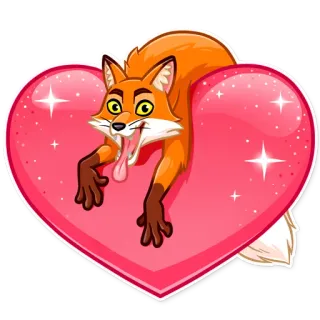 ❤️ fox, heart, sticker, animal, cartoon, love telegram sticker