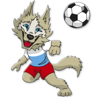 ⚽ Zabivaka 2018 FIFA World Cup zabivaka, maskottchen, wolf, fußball, fußball, russland, weltmeisterschaft, sport telegram sticker
