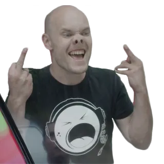 🖕 dedo do meio, ofensivo, gesto, camiseta, homem, bravo telegram sticker