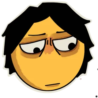 😒 emoji, faccia, cartoni animati, giallo, annoiato, triste telegram sticker