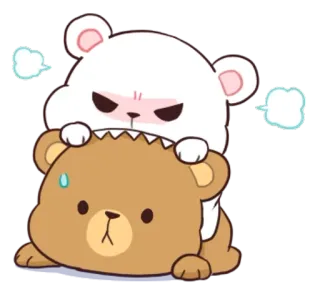 🐵 osos, tierno, enojado, estresado, dibujos animados, animales telegram sticker