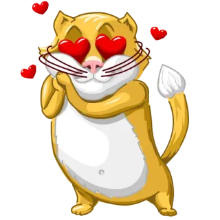 😍 chat, coeurs, amour, mignon, animal, kawaii whatsapp sticker