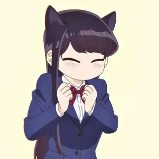 💈 Komi Shouko Komi Can't Communicate Anime, Kawaii, Komi can't communicate, Komi Shouko, Orejas de gato, Lindo, Uniforme escolar telegram sticker