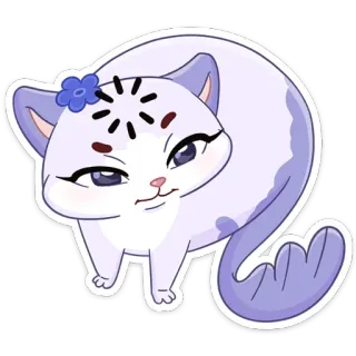 🤨 chat, autocollant, mignon, animal, dessin animé whatsapp sticker