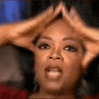 🤯 Oprah Winfrey Oprah, Người dẫn chương trình trò chuyện, Meme, Phản ứng, Sốc, Ngạc nhiên telegram sticker
