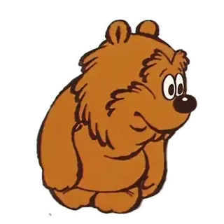 😕 urso, desenho animado, animal, fofo, urso pardo telegram sticker