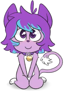 🙂 แมว, ลูกแมว, การ์ตูน, สีม่วง, สัตว์, น่ารัก, สัตว์เลี้ยง telegram sticker