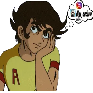 💭 dige_andrew คิด, การ์ตูน, อนิเมะ, เด็กผู้ชาย, อินสตาแกรม telegram sticker