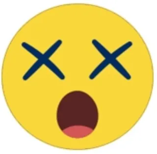 😵 Emoji, Morto, Occhi a X, Scioccato telegram sticker