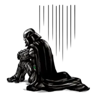 😔 Darth Vader Star Wars darth vader, star wars, sith, science-fiction, film, méchant, personnage telegram sticker