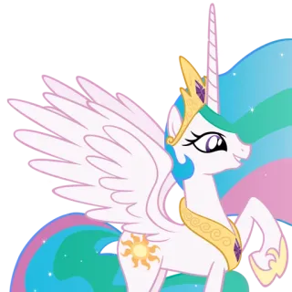 😊 Princess Celestia My Little Pony Principessa, Celestia, Pony, Cartone animato, Unicorno, Ali, My Little Pony telegram sticker