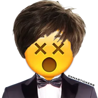 😵 Эмодзи, Мертвый эмодзи, Смокинг, Мужчина, Персонаж telegram sticker
