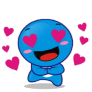 😍 любовь, сердце, мультфильм, персонаж, синий, эмоция telegram sticker