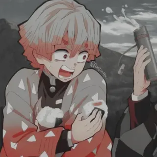😣 Zenitsu Agatsuma Demon Slayer anime, demon slayer, zenitsu, scared, character whatsapp sticker